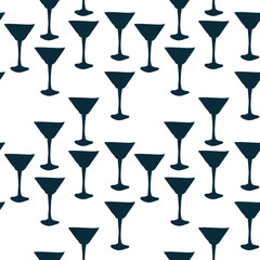 cocktail vector seamless pattern outline decorative