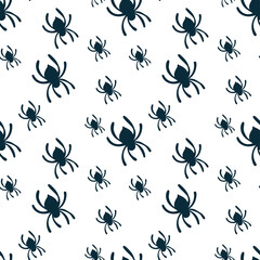 spider hallooween witch simple vector seamless pattern outline decorative