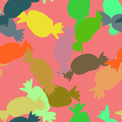 candy sweets lollypop vector seamless pattern outline decorative