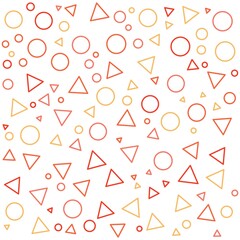 Colorful geometric triangles, circles background. Abstract pattern background. Shapes pattern. Colorful wrapping paper.