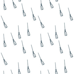 broom hallooween witch simple vector seamless pattern outline decorative