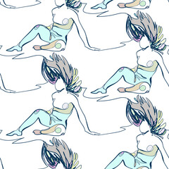 dance girl sketch vector illustration isolated design element isolated