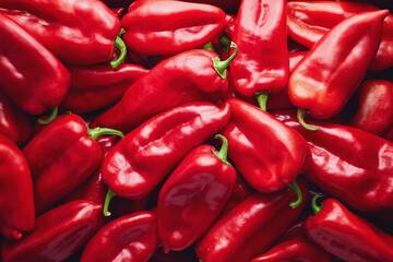 Red peppers at a farmers' market.