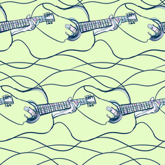 Fototapeta na wymiar guitar sketch vector illustration isolated design element isolated