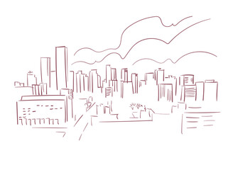 Edmonton Alberta Canada vector sketch city illustration line art