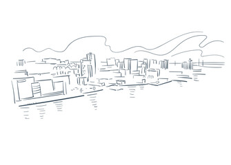 Naklejka premium Halifax Nova Scotia Canada vector sketch city illustration line art