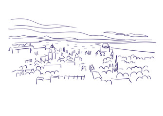 Quebec Quebec Canada vector sketch city illustration line art