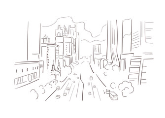 Harbin Heilongjiang province China vector sketch city illustration line art sketch