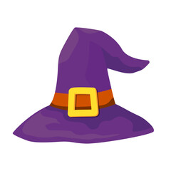 Witch hat. Magic hat, vector illustration isolated on white background.