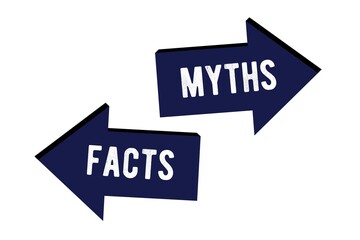 Myths vs facts Vector illustration on white background Thin line speech bubbles with facts and myths Speech bubble icons Concept of thorough fact-checking or easy compare evidence Flat cartoon style