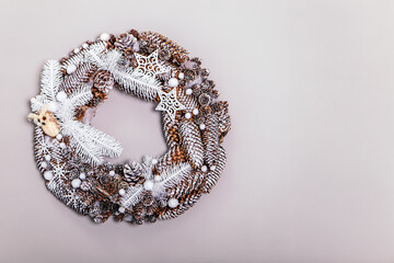 Christmas beautiful decoration for interior New Year cones fake snowflakes