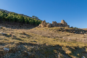 Fototapeta na wymiar Ruins of a snow pit in the Sierra Espuña Natural Park. located in the Region of Murcia, Spain