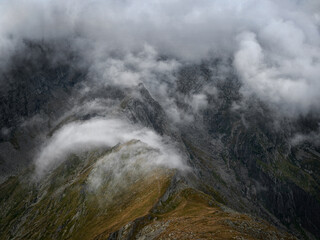 Stormy alpine landscape in the Fagaras Mountains, Romania, Europe
