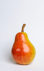 yellow pears on white background