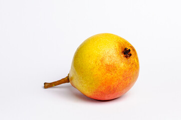 yellow pears on white background
