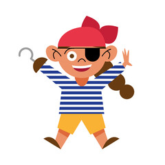 girl with halloween pirate costume