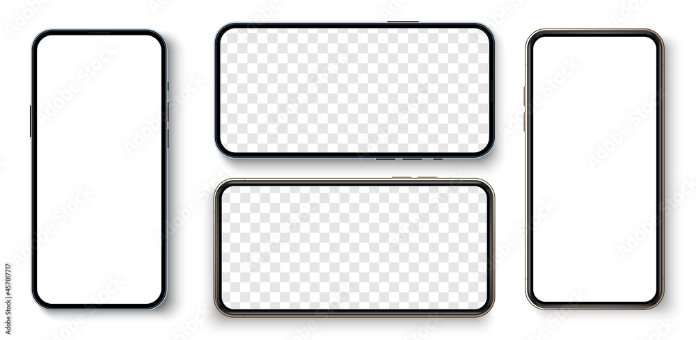 Fototapete realistic phone mockup. smartphone blank screen, phone mockup. template for infographics or presenta