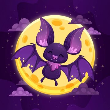 flat  cute halloween bat vector design illustration
