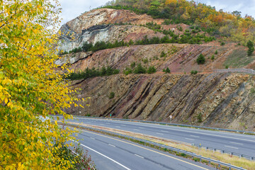 I-68 as it passes in fall Sidling Hill, MD