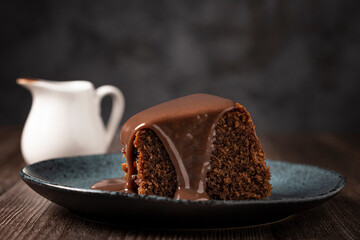 Delicious slice of chocolate cake.