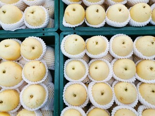 Beautiful Chinese pear sold in supermarkets