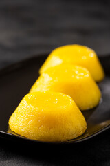 Quindim. Traditional Portuguese egg-based dessert.