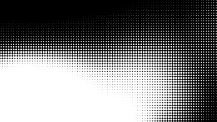 Dot white black pattern gradient texture background. Abstract pop art halftone and retro style.