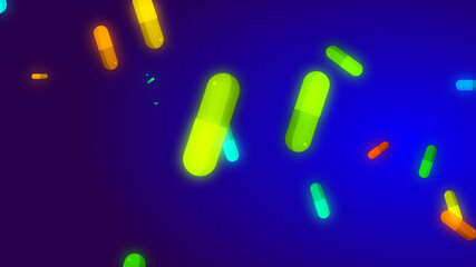 Drug prescription forpill medicine capsule pattern with blue background. Abstract healthcare technology and science medical  concept.
