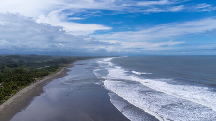 Aerial Esterillos Beach in Puntarenas Costa Rica