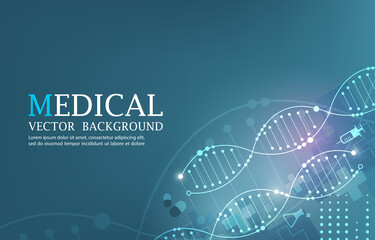 Vector abstract blue DNA concept.Medical futuristic image.