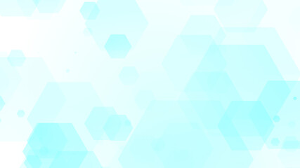 Fototapeta premium Abstract hexagon cross geometric white blue pattern medical background.