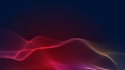 Abstract dot red purple wave gradient texture technology background.