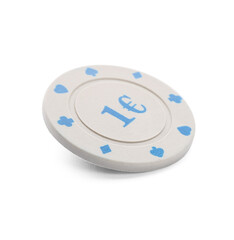 Poker chip isolated on white