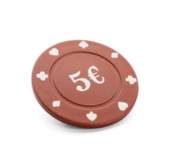 Poker chip on white background