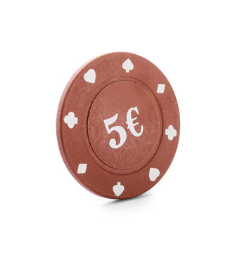 Poker chip on white background