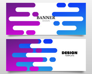 Obraz premium banner design set with rounded shape