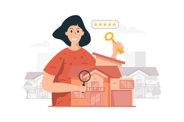 Looking for the best house for sale on illustration concept