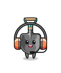 Cartoon mascot of shovel as a customer service