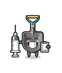 Mascot Illustration of shovel as a doctor