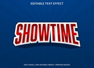 showtime text effect with abstract and bold style use for business logo and brand - obrazy, fototapety, plakaty