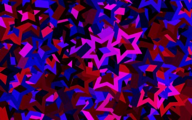 Fototapeta premium Dark Blue, Red vector layout with bright stars.