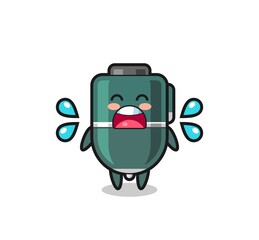 ballpoint pen cartoon illustration with crying gesture