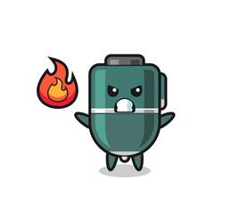 ballpoint pen character cartoon with angry gesture