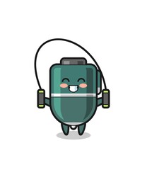 ballpoint pen character cartoon with skipping rope