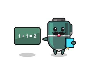 Illustration of ballpoint pen character as a teacher