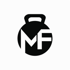 MF initial fitness logo vector image