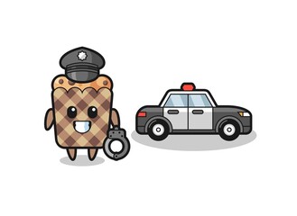 Cartoon mascot of muffin as a police