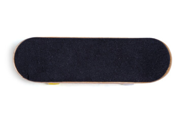 Top view skateboard on white background.