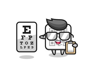 Illustration of qr code mascot as an ophthalmology