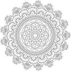 Leaf Flower Petal Coloring Mandala Art Simple Graphic Shape Vector Floral Oriental Outline Vintage Decorative Elements Pattern Illustration Islam Arabic Indian Turkish Mystic Religion Morals Lotus